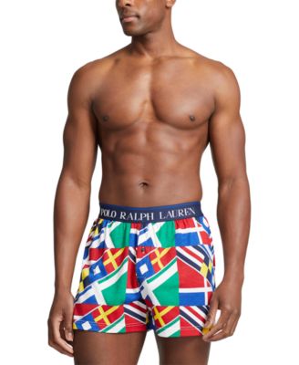 폴로 랄프로렌 Polo Ralph Lauren Mens Exposed Waistband Knit Boxer Shorts,SIGNAL FLAGS PRINT