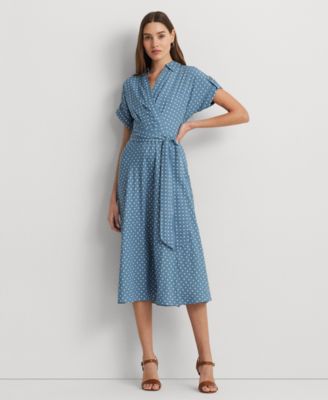 Macy's ralph lauren polka dot dress on sale