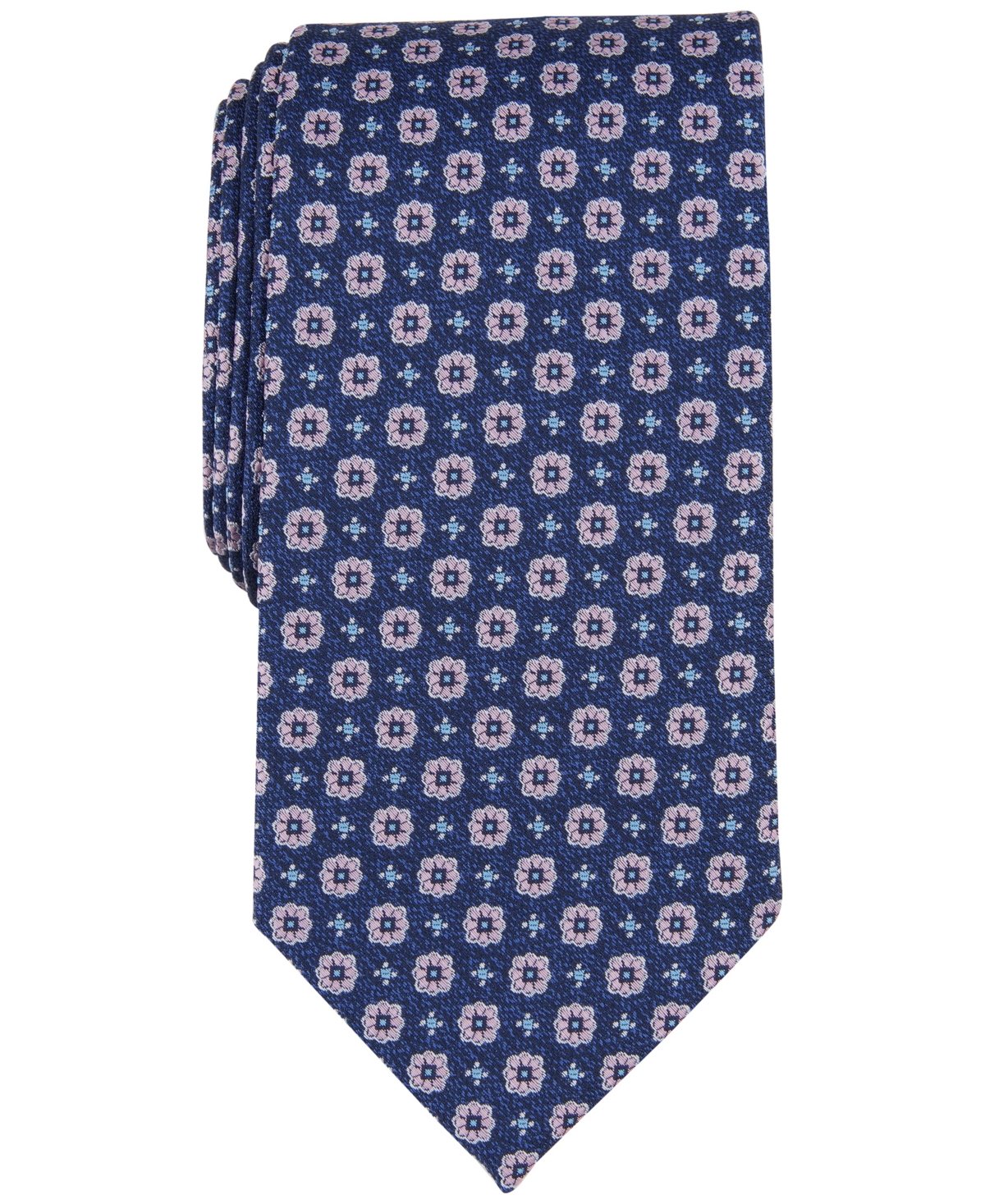 Men's Prospect Medallion Tie, Created for Macy's - Navy