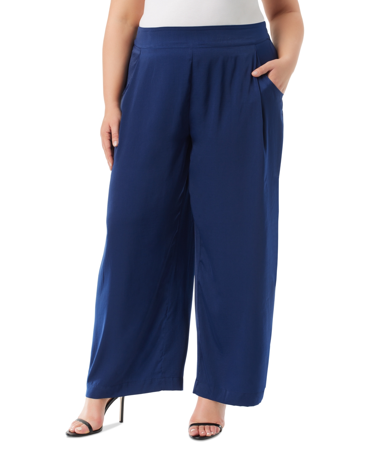 Shop Jessica Simpson Trendy Plus Size Winnie Wide-leg Pants In Medieval Blue