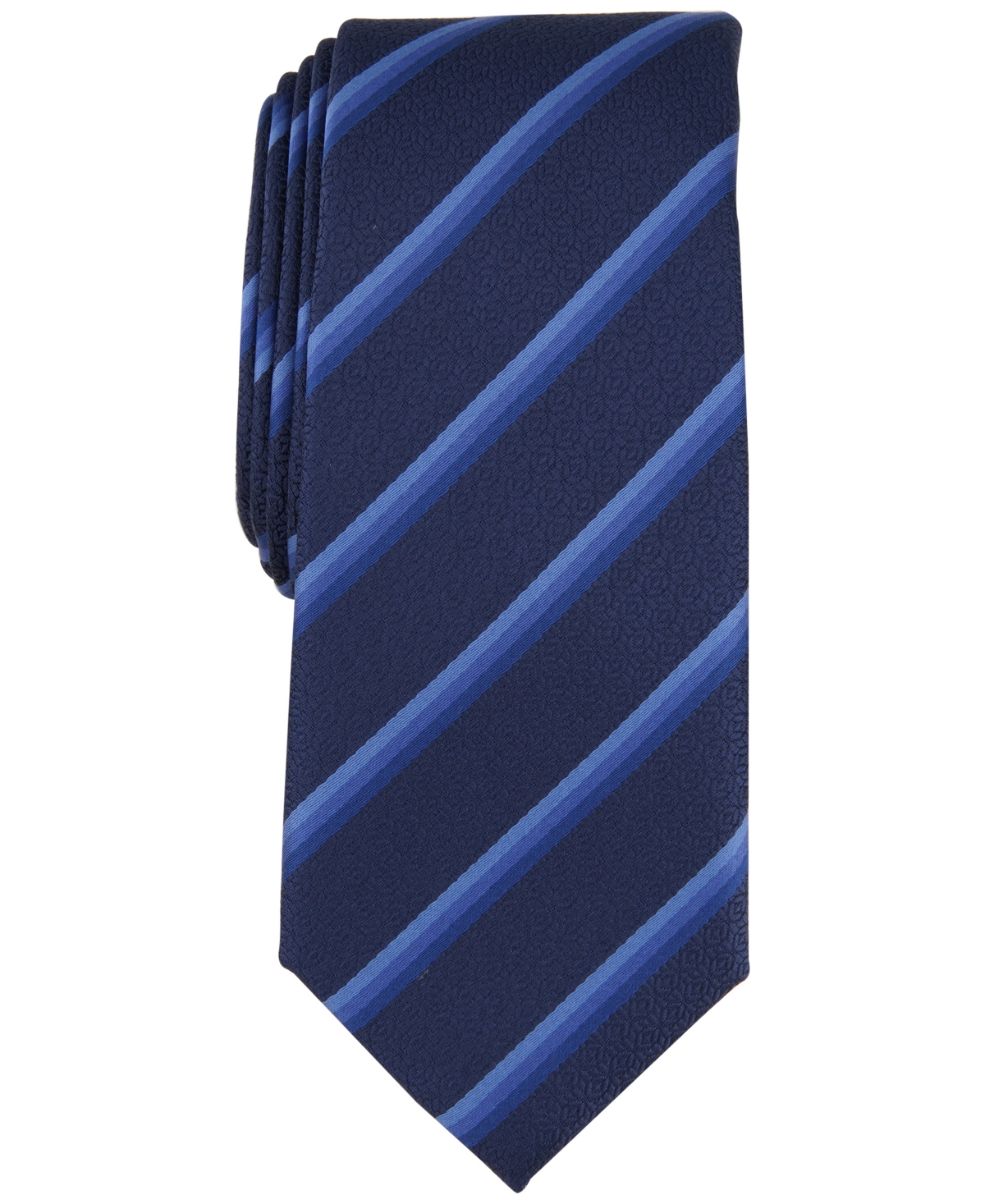 Men's Vaughn Stripe Tie, Created for Macy's - Navy