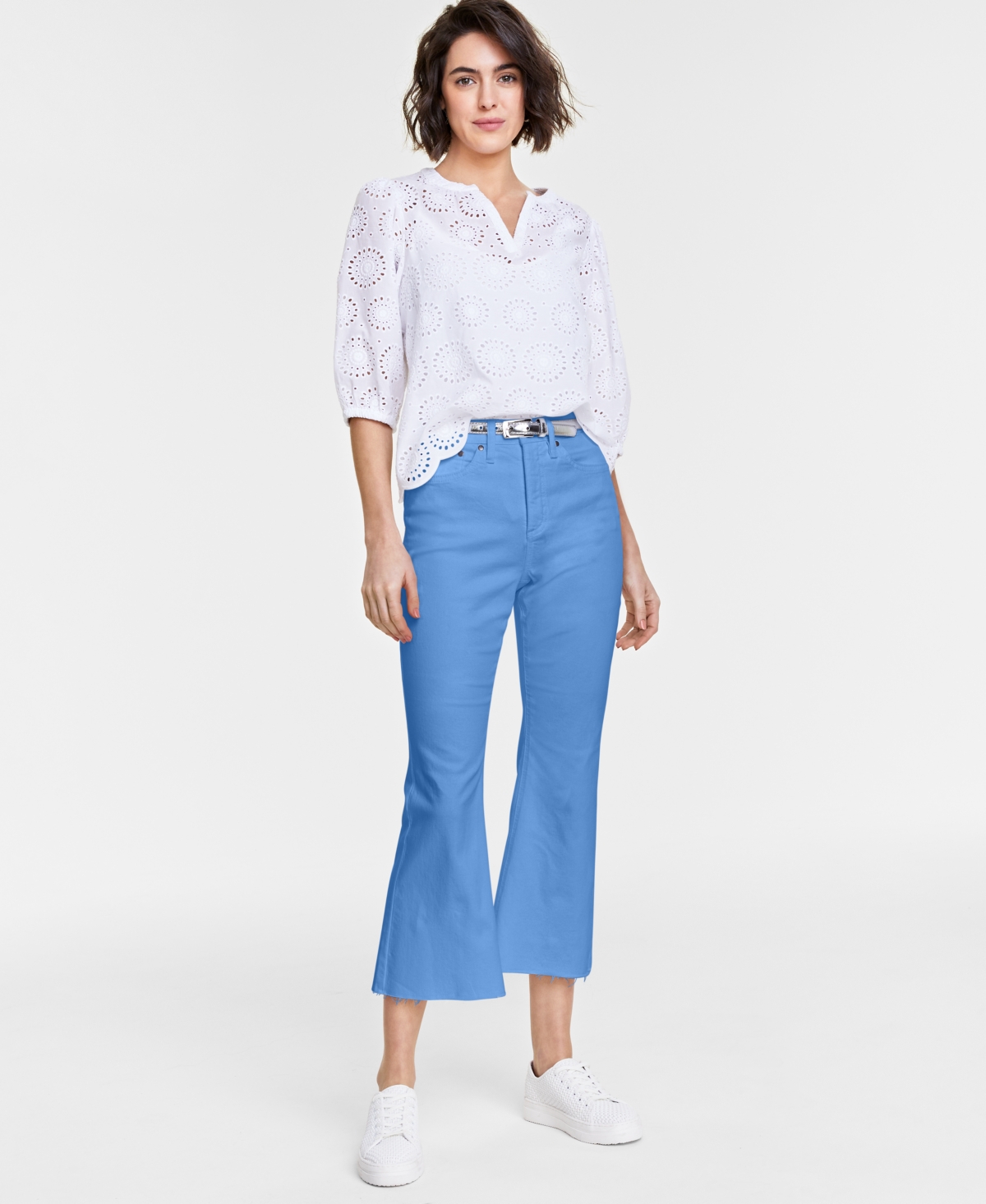 On 34th Women's High-rise Cropped Flare Jeans, Created For Macy's In Soda