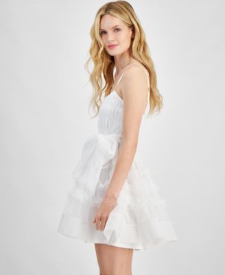 green emerald velvet dress Blue Fit and Flare Ruffles A-line Short Dress – Ohmollydress main image 0