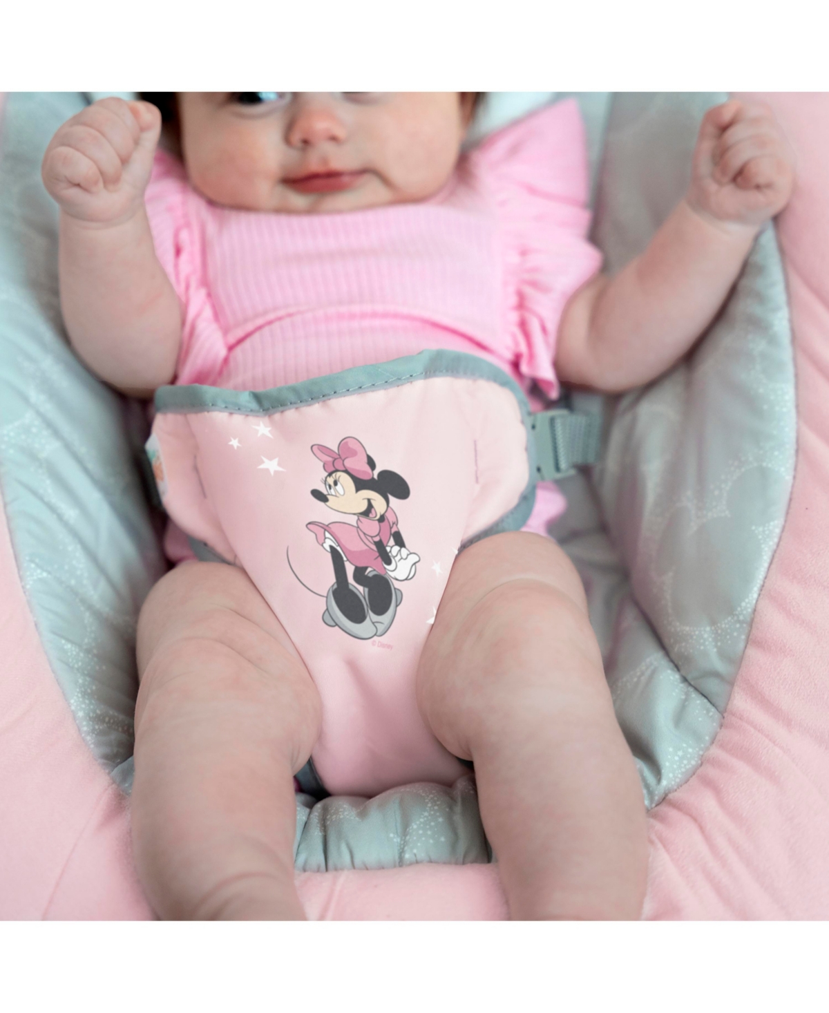 Shop Bright Starts Minnie Mouse Rosy Skies Comfy Bouncer In Multi