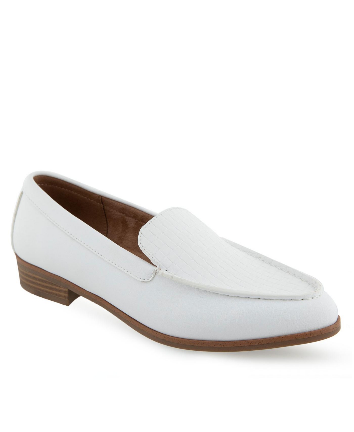 Shop Aerosoles Women's Edna Tailored Loafers In White Polyurethane