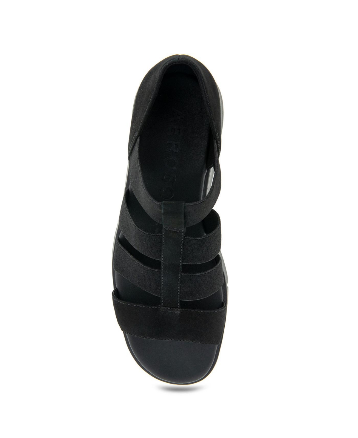 Shop Aerosoles Women's Fulton Low Heel Sandals In Black Nubuck