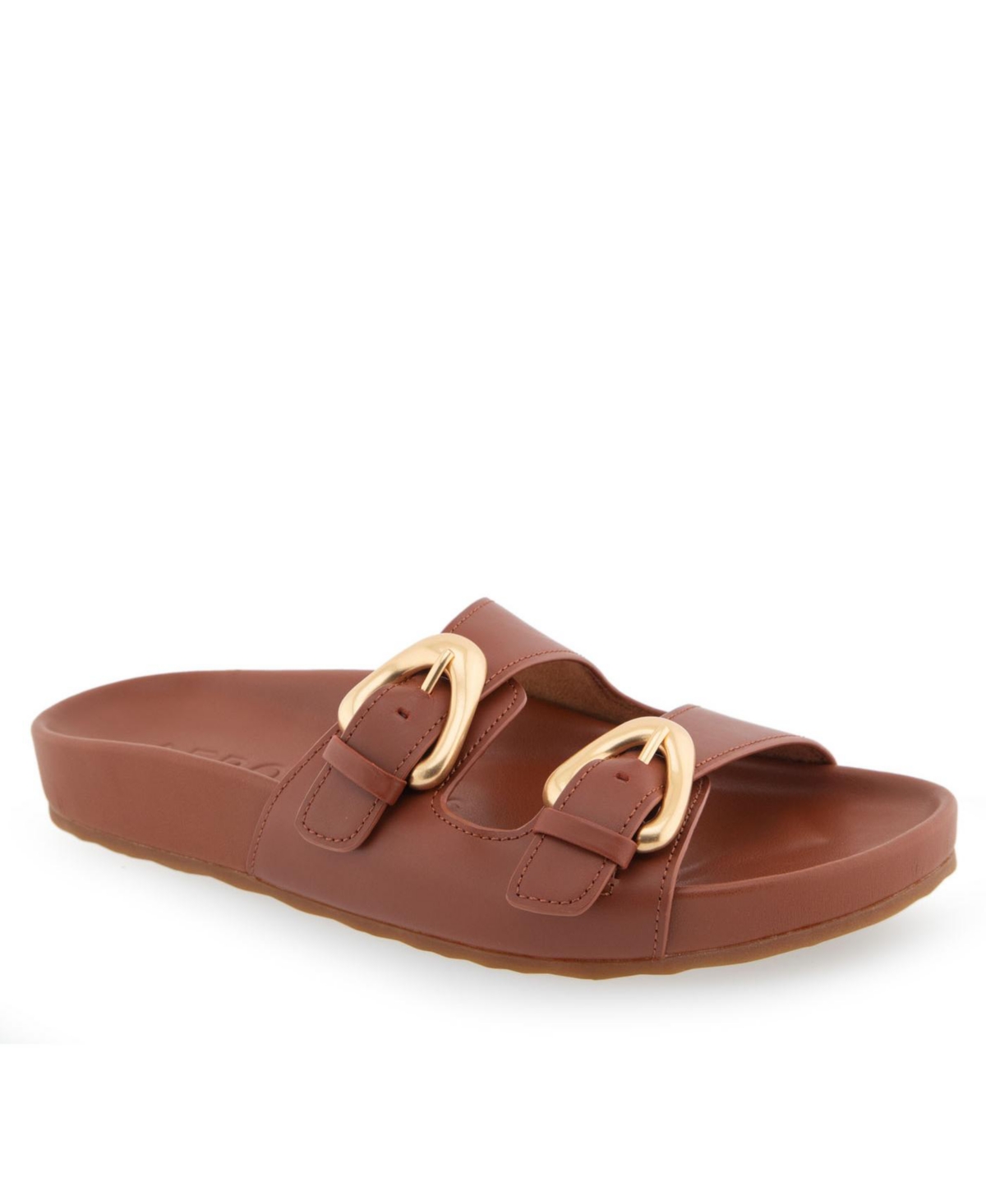 Shop Aerosoles Women's Link Moulded Footbed Sandals In Ginger Bread Leather