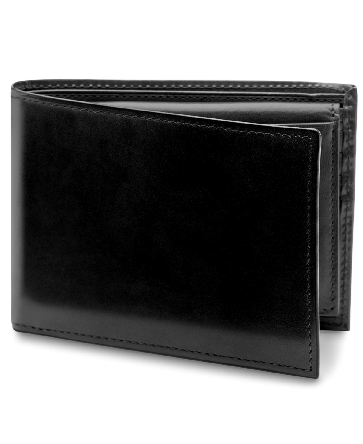 Mens Old Leather Credit Wallet w/Id Passcase - Black