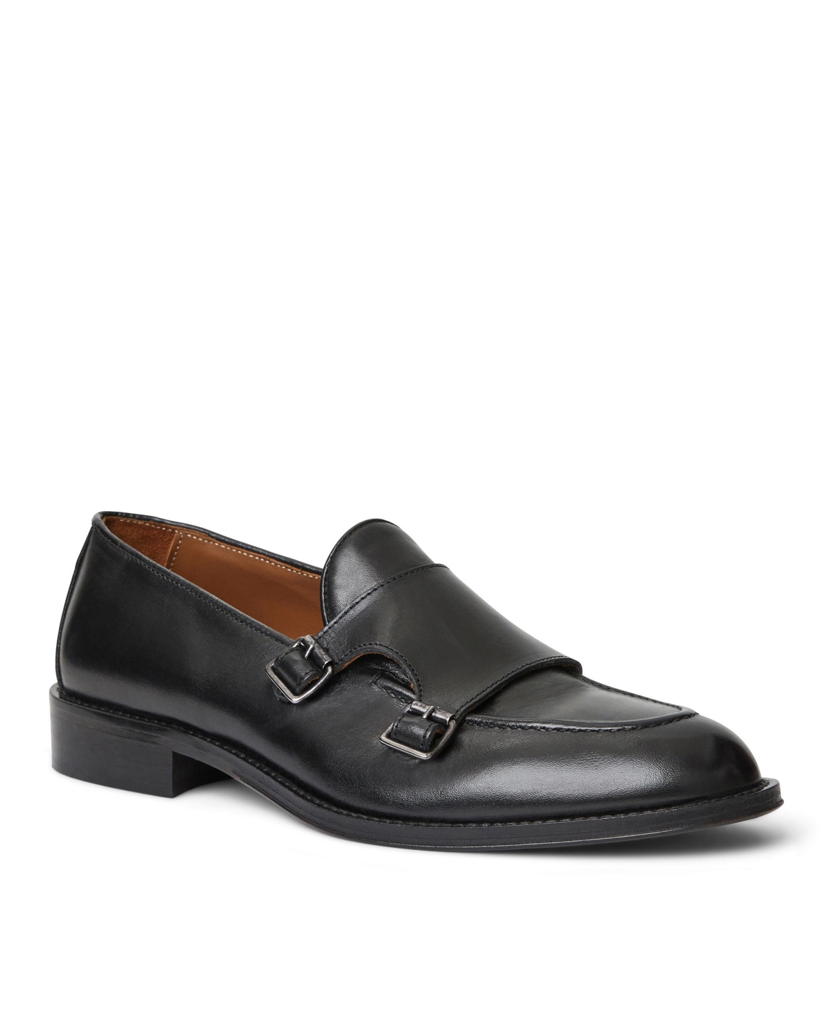 Shop Bruno Magli Men's Biagio Leather Double Monk Dress Shoes In Black