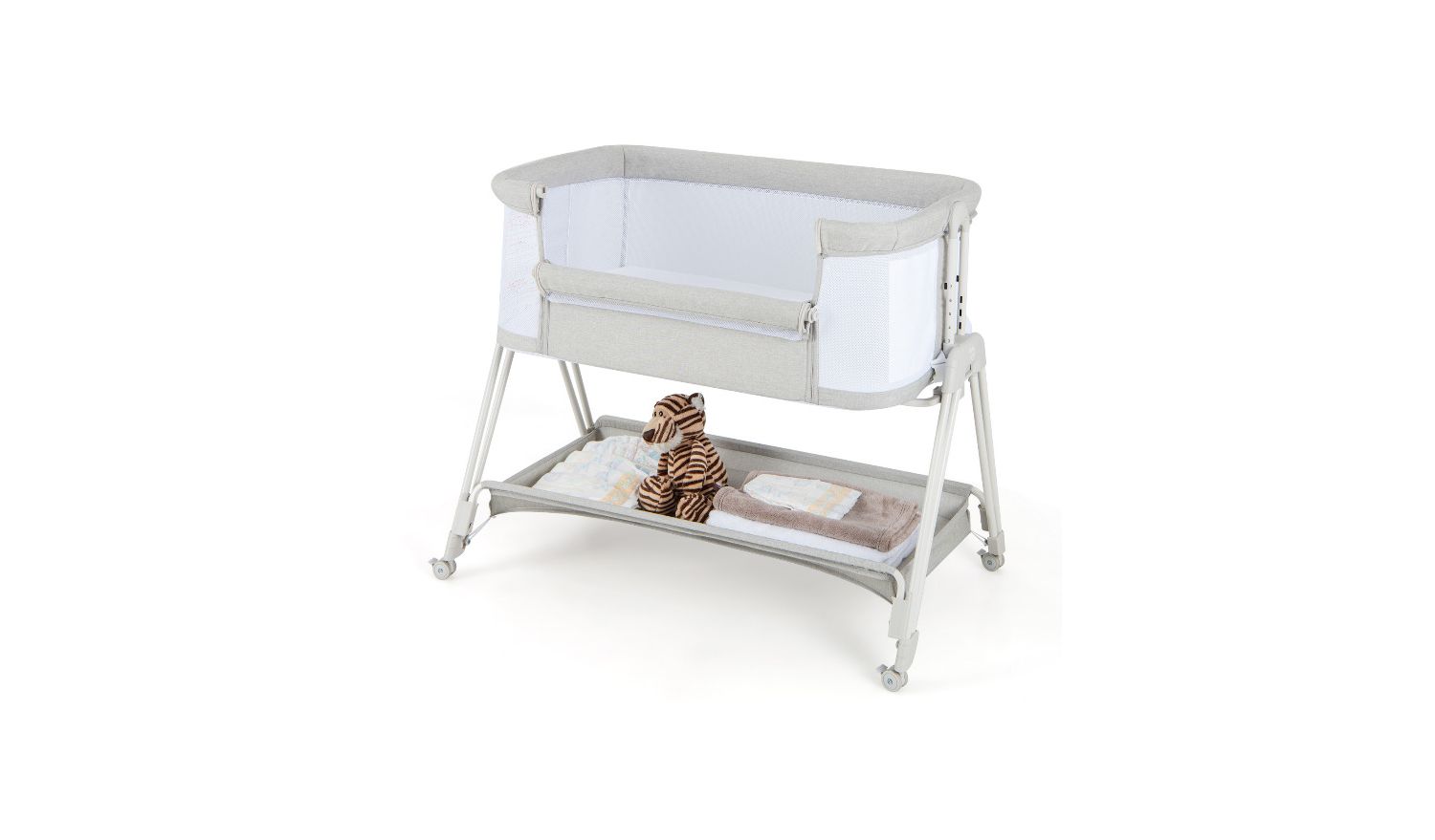 Portable Baby Bassinet Bedside Sleeper with 7 Height Adjustments