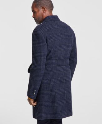 Men's Classic-Fit Plaid Overcoat