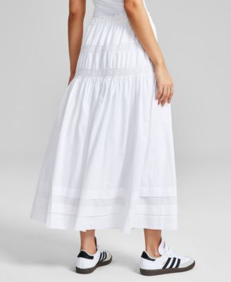 Women's Tie-Waist Lace-Inset Maxi Skirt, Exclusively at Macy's  
