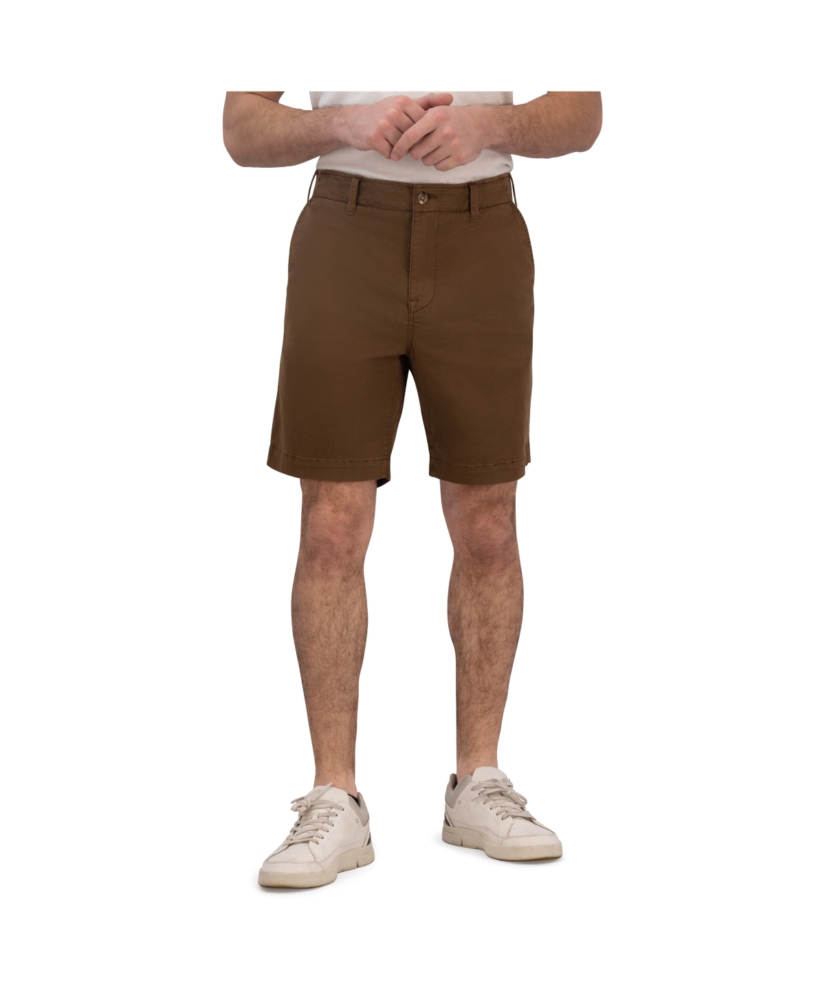 Shop Lucky Brand Men's 9" Stretch Twill Flat Front Shorts In Coffee Liqueur