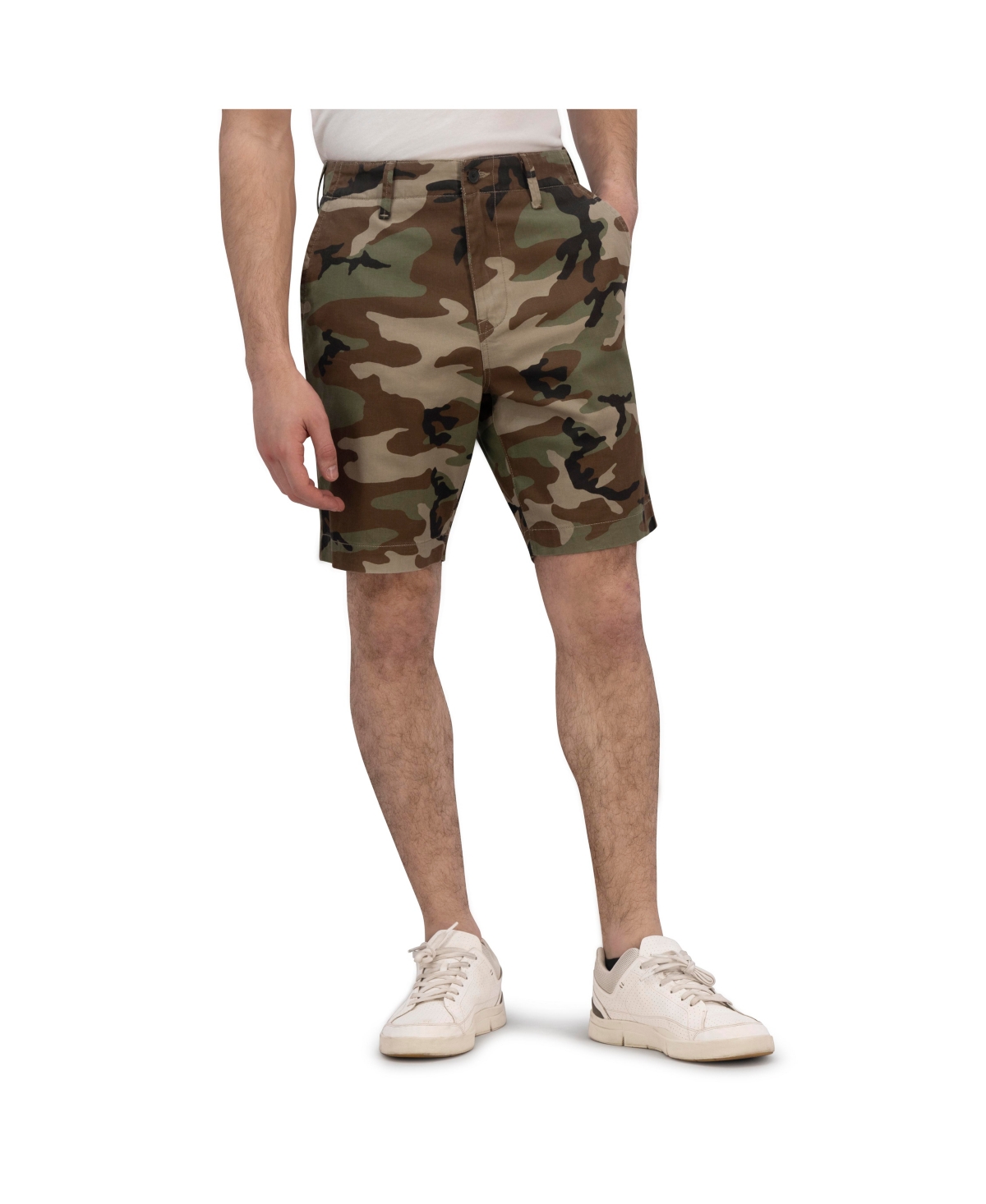 Shop Lucky Brand Men's 9" Stretch Twill Flat Front Shorts In Camo Multi