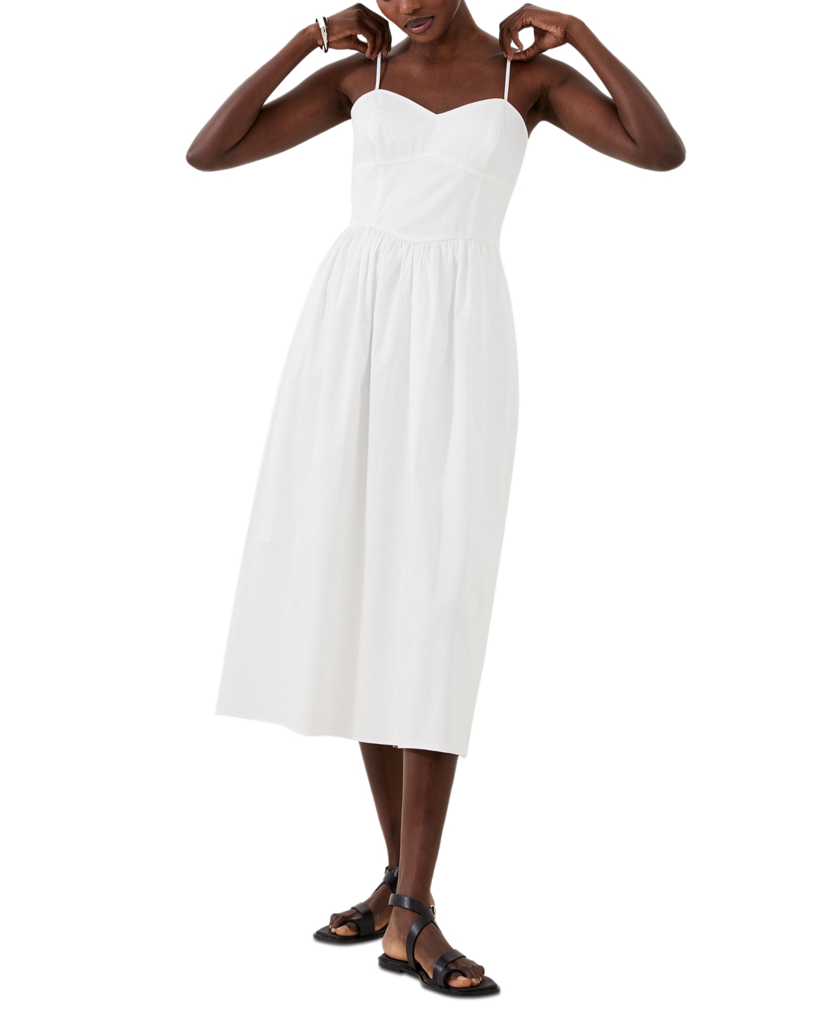 Shop French Connection Womens Florida Sweetheart-neck Strappy Dress In Summer White