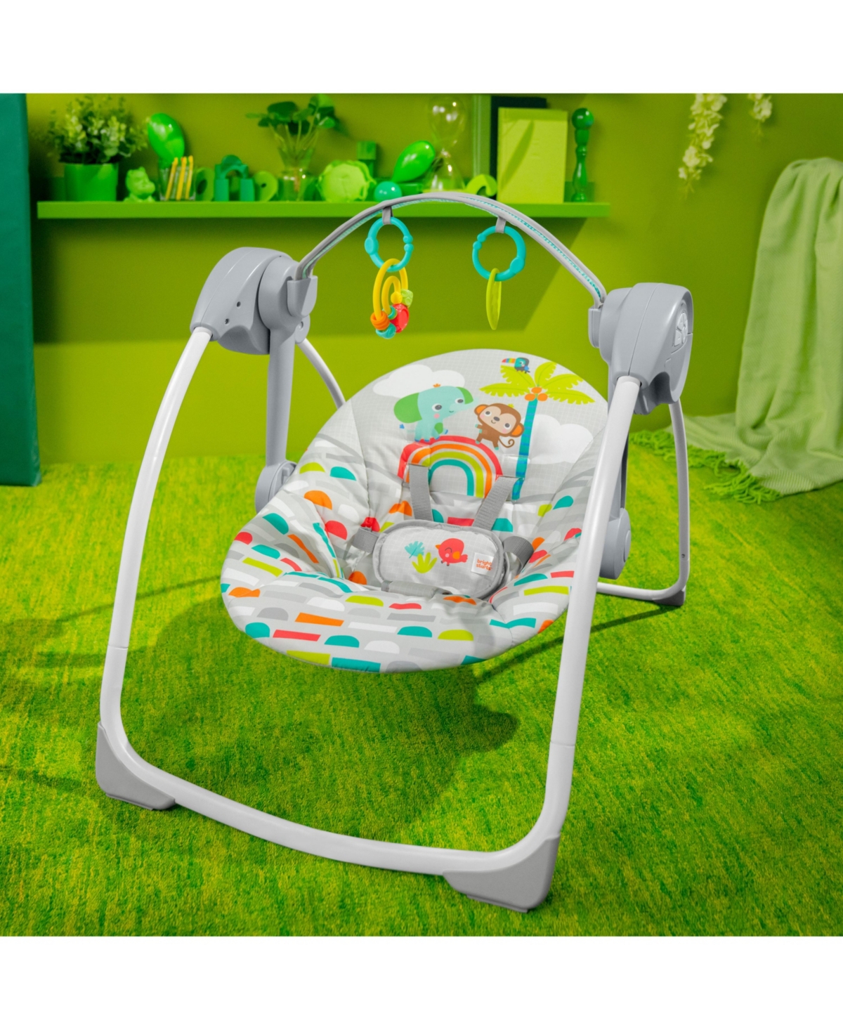 Bright Starts Playful Paradise Portable Swing In Multi