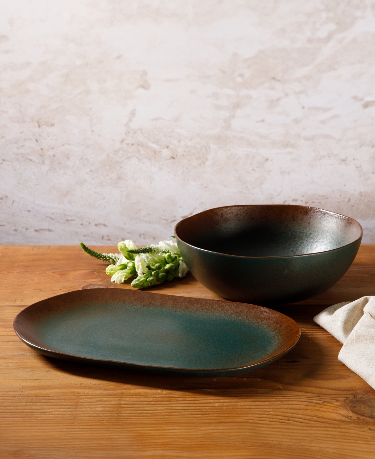 Bloomhouse Piece Serving Platter Bowl Set, Service for