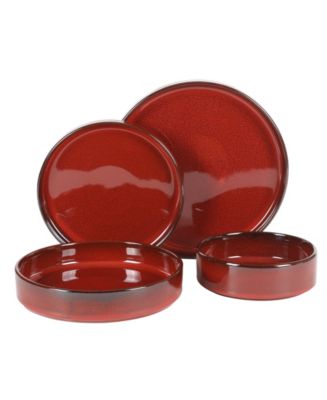 Bloomhouse Reactive Glaze Double Bowl 16 Pc Dinnerware Set, Service for 4 - Macy's