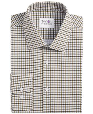 Men's Slim-Fit Plaid Dress Shirt