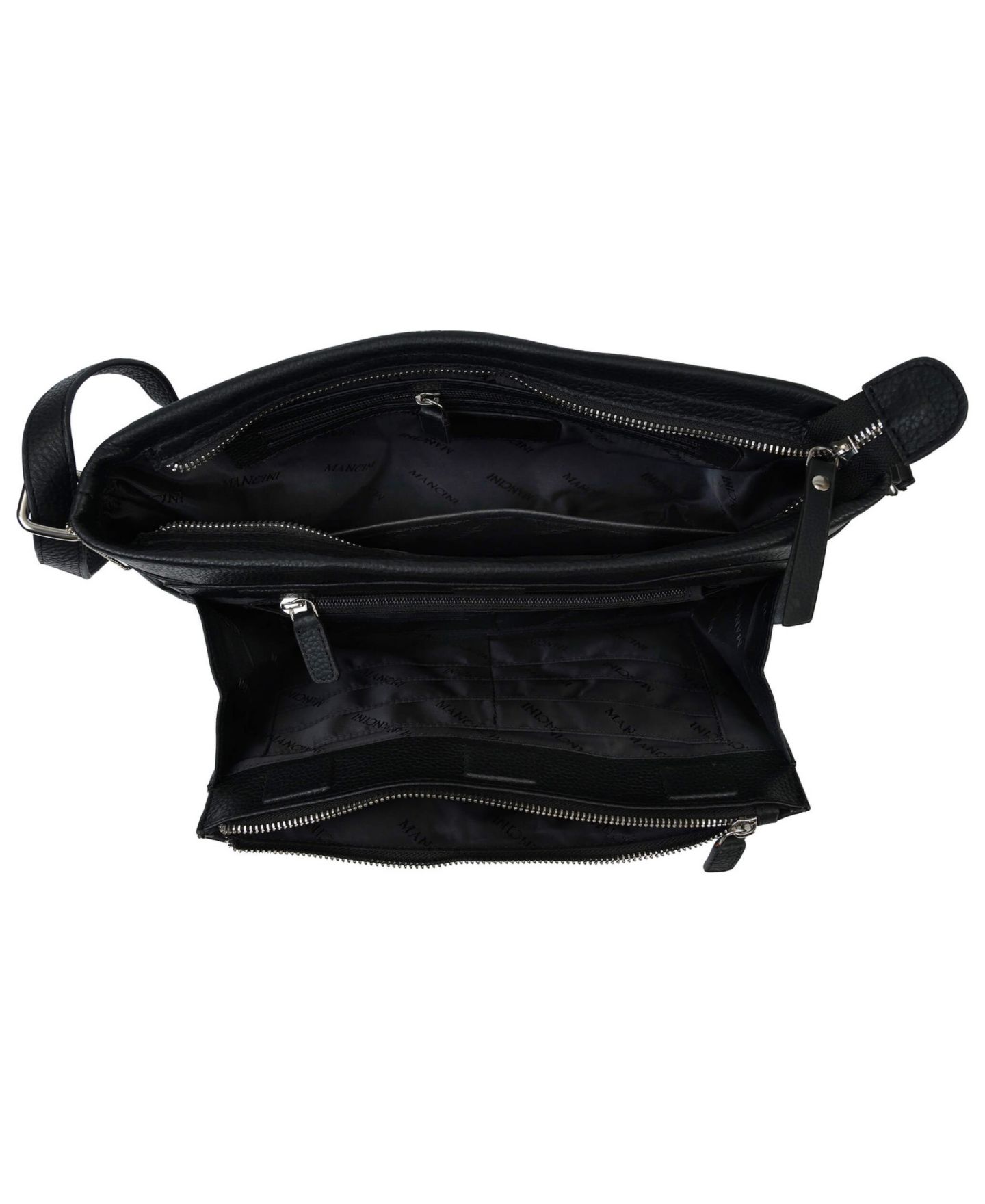 Женская сумка Mancini Pebble Loretta Leather Crossbody Handbag with Organizer, цвет: Чёрный — фото 5