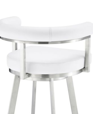 Magnolia 30" Swivel Bar Stool in Brushed Stainless Steel with Faux Leather