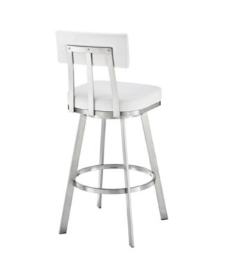 Benjamin 30" Swivel Bar Stool in Brushed Stainless Steel with Faux Leather