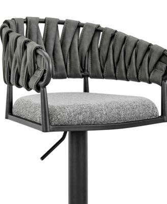 32"-42" Blaise Adjustable Swivel Counter or Bar Stool in Metal with Fabric and Faux Leather