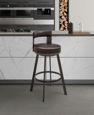 Flynn 26" Swivel Counter Stool in Metal with Faux Leather