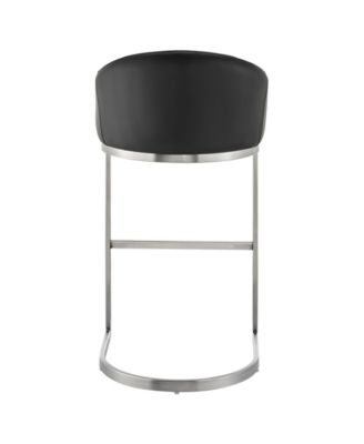 Katherine 30" Bar Stool in Brushed Stainless Steel with Faux Leather