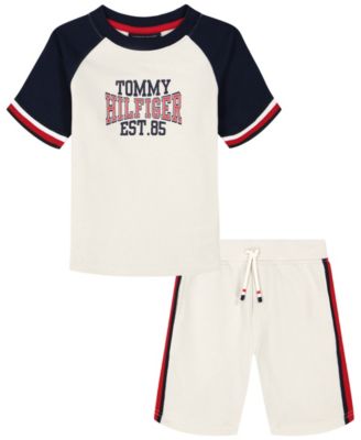 Tommy Hilfiger Baby Boys Collegiate Logo Short Sleeve Raglan T