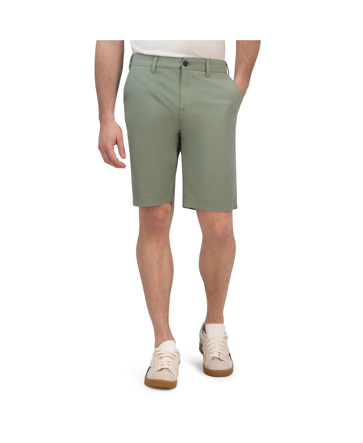 Shop Lucky Brand Men's 9" Stretch Twill Flat Front Shorts In Green Bay