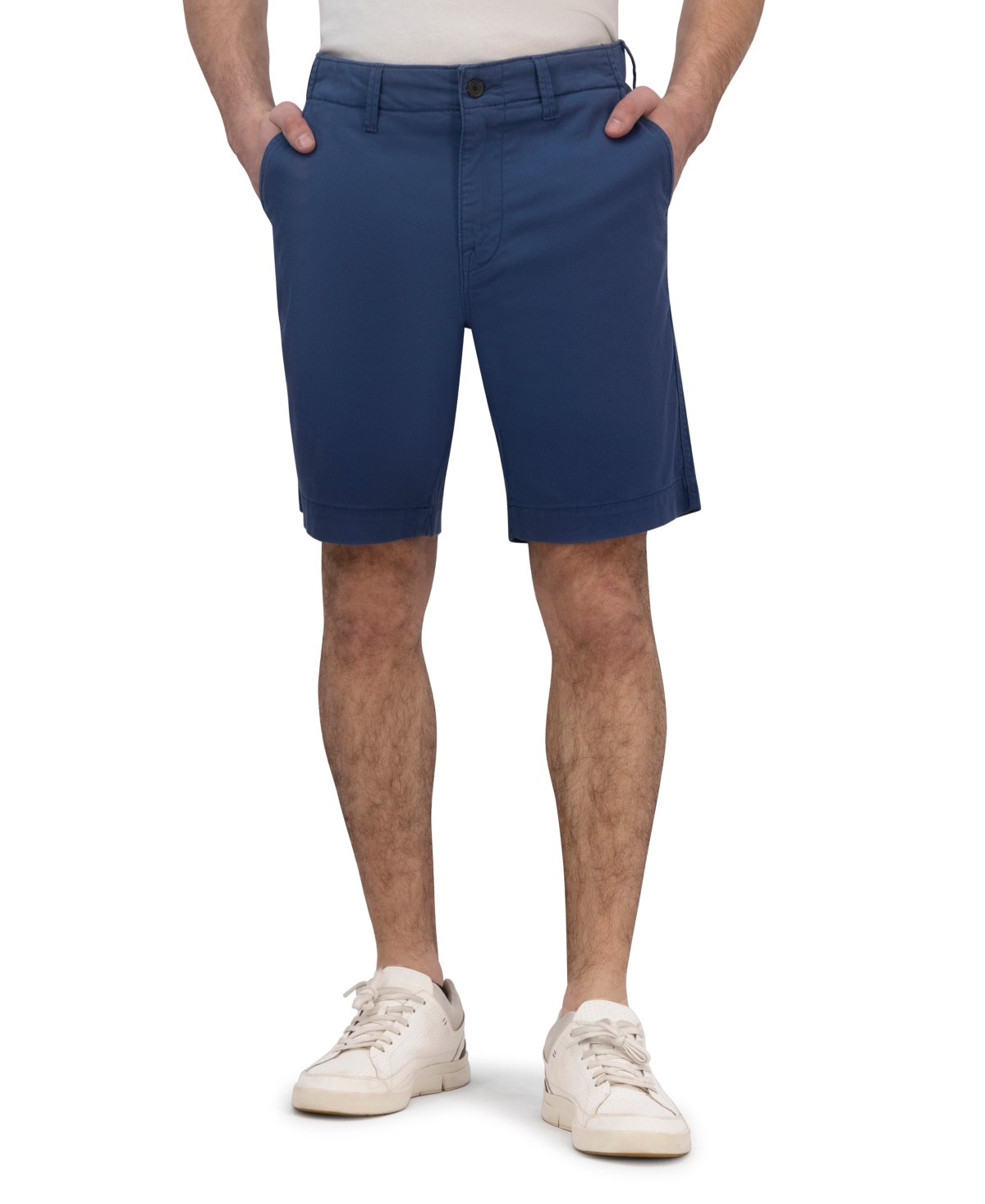 Shop Lucky Brand Men's 9" Stretch Twill Flat Front Shorts In Dark Denim