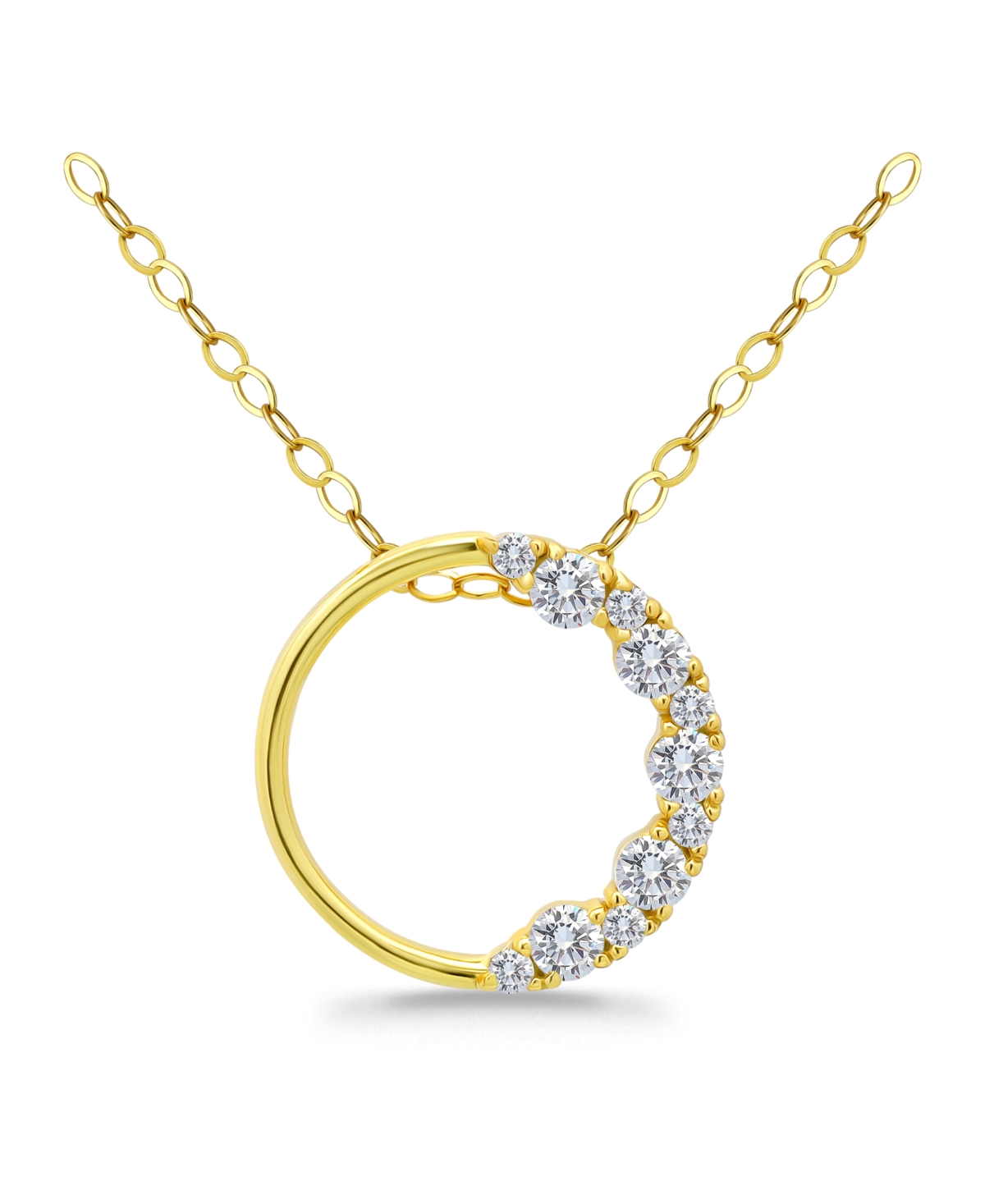 Giani Bernini Cubic Zirconia Circle Pendant Necklace in Sterling Silver, 16