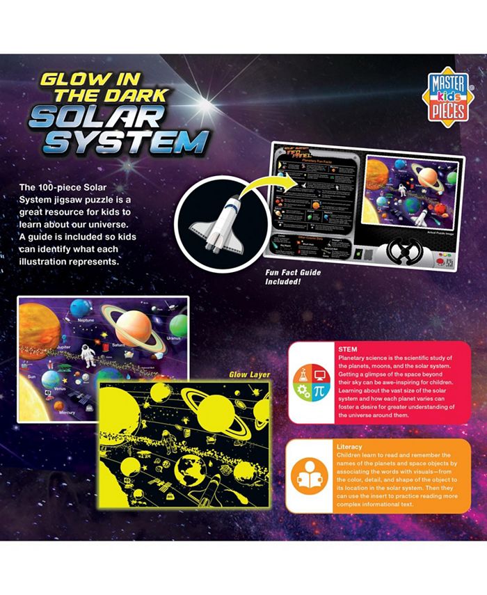 Masterpieces Glow in the Dark - Solar System 100 Piece Jigsaw Puzzle ...