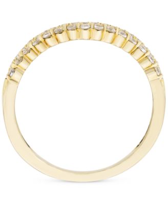 Diamond Double Row Contour Band (1/4 ct. t.w.) in 14k Gold