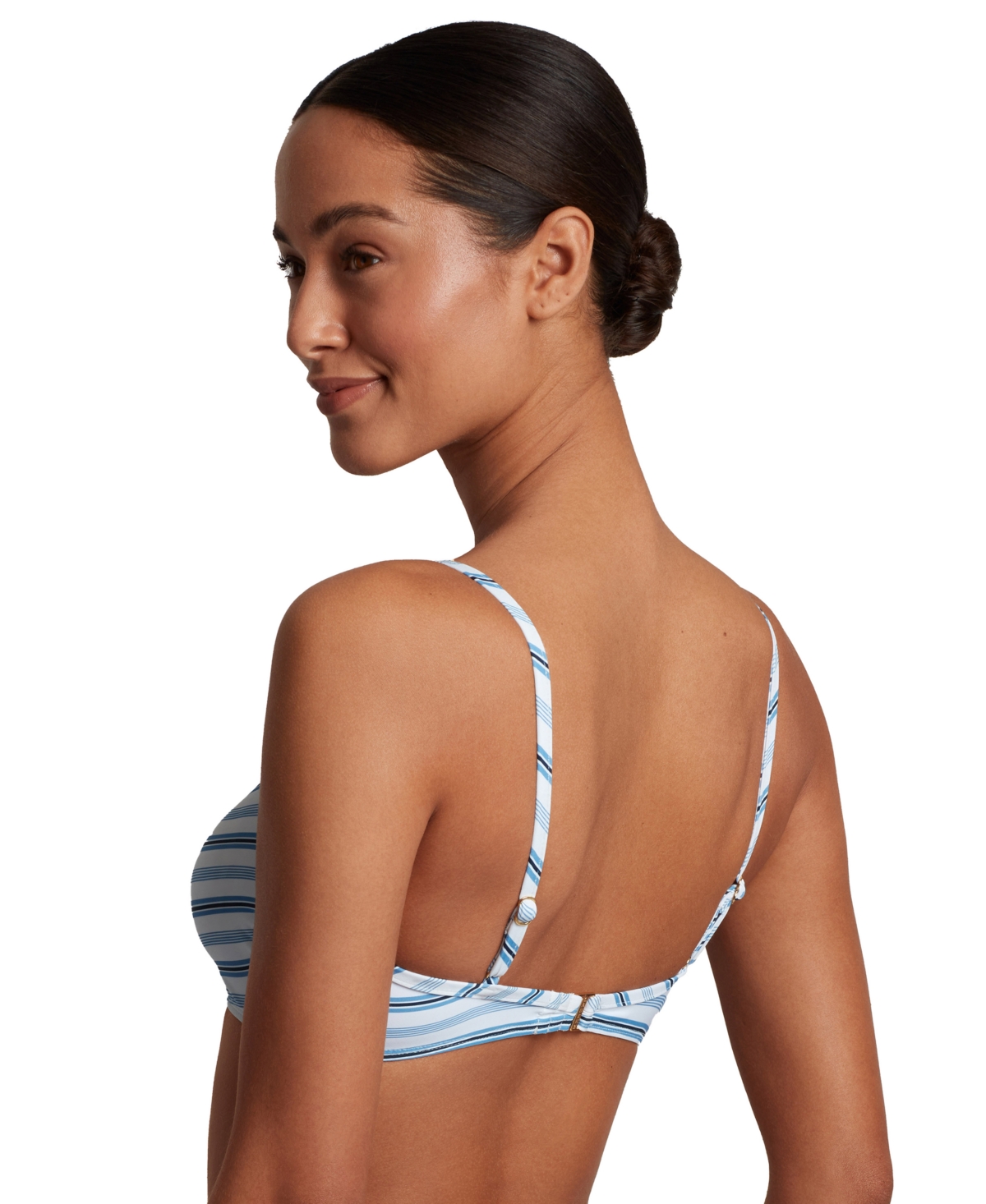 Shop Lauren Ralph Lauren Women's Striped Embellished Bikini Top In Multi