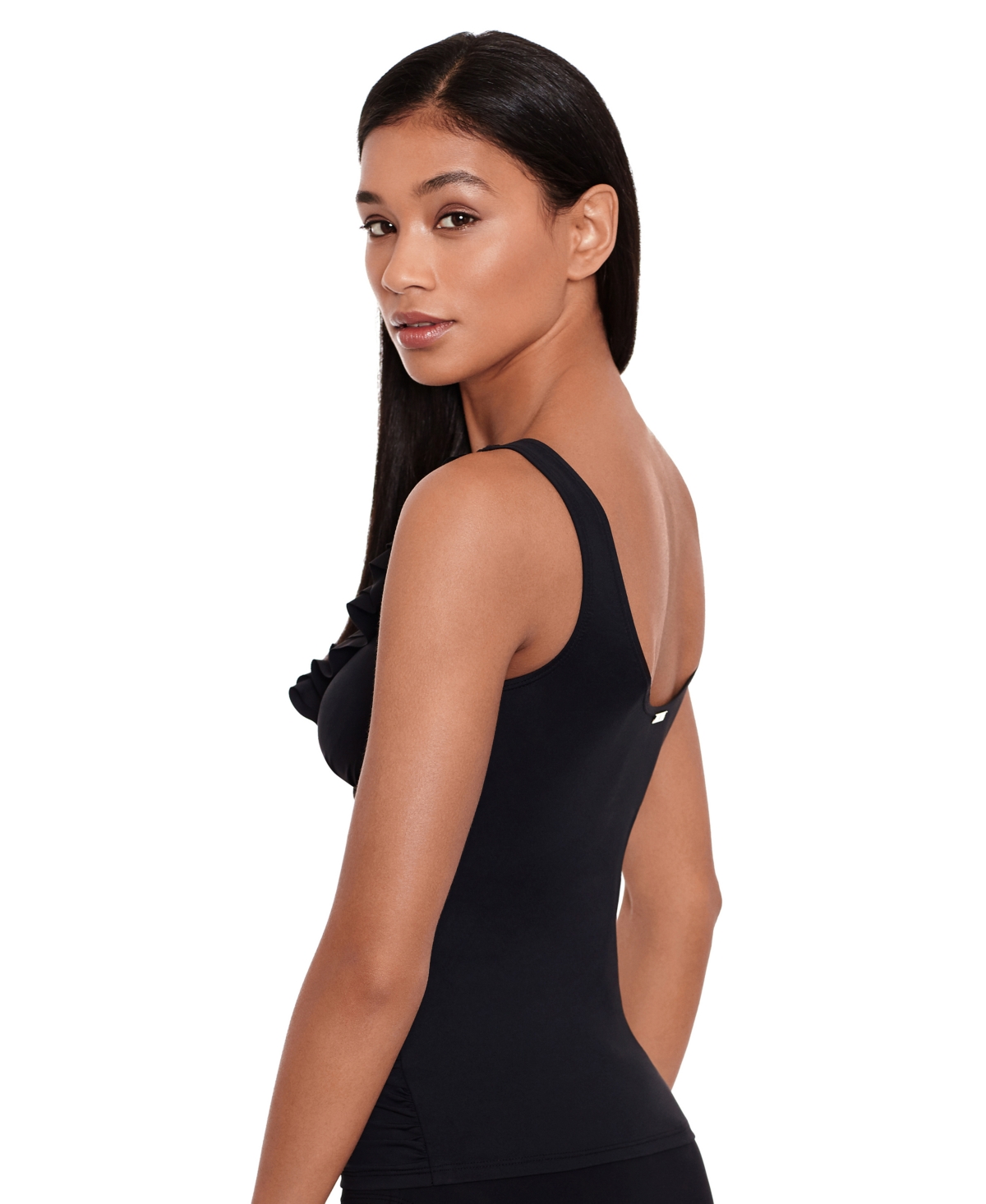 Lauren Ralph Lauren Beach Club Solid Ruffle Tankini Top