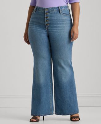 (取寄) ローレン ラルフローレン レディース プラス サイズ レトロ フレア フル レングス フレア Lauren Ralph Lauren women Plus Size Retro Flare Full Length Flare Rinse Wash 27425896_fpx.tif?$filterlrg$&