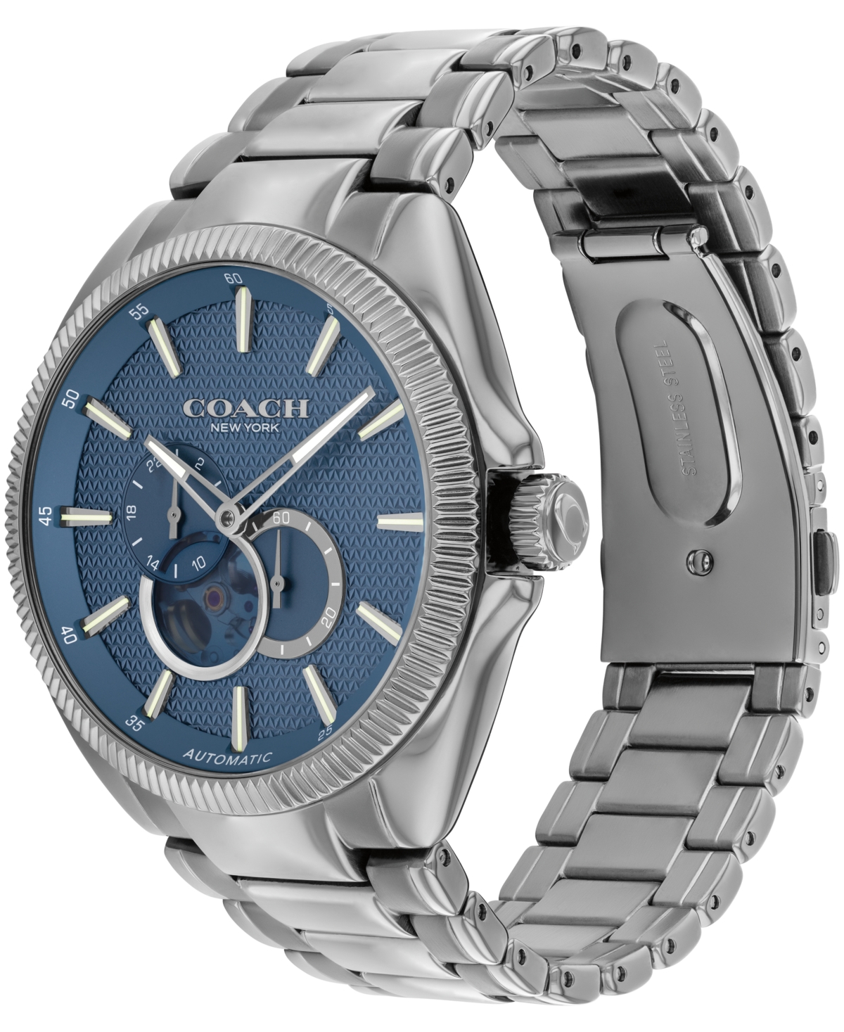 Coach Men's Automatic Jackson Gray Stainless Steel Watch 45mm