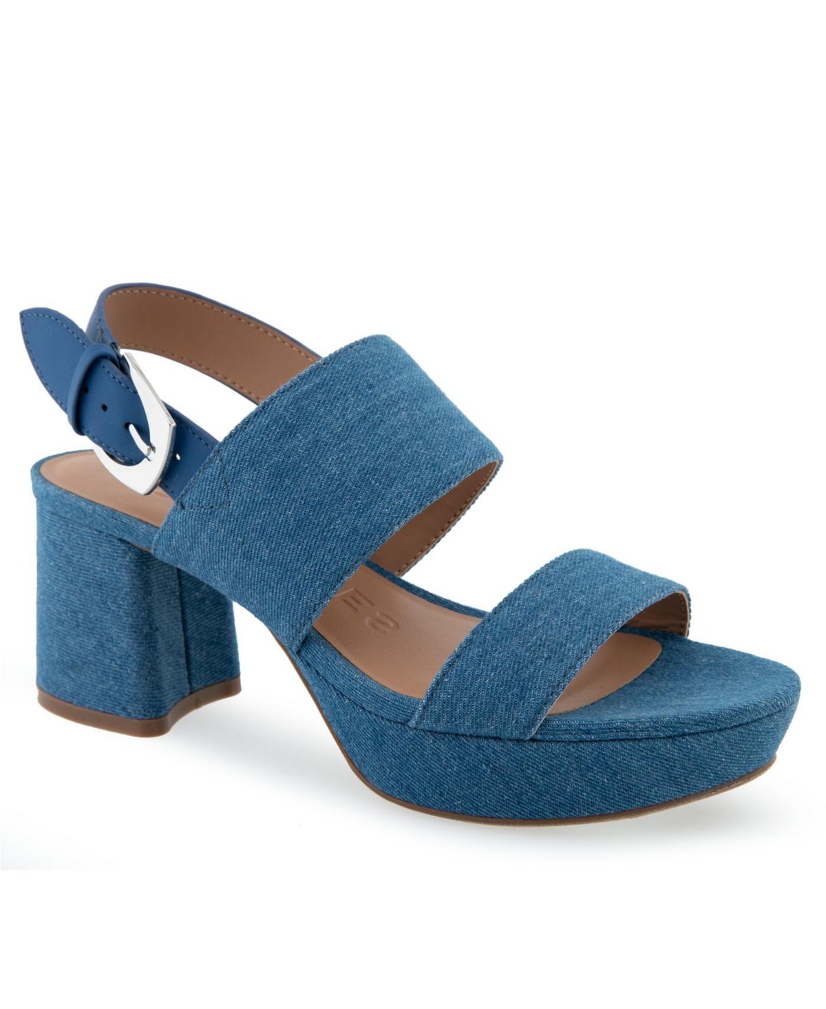Aerosoles Women's Camilia Pump Heel Sandals In Medium Blue Denim
