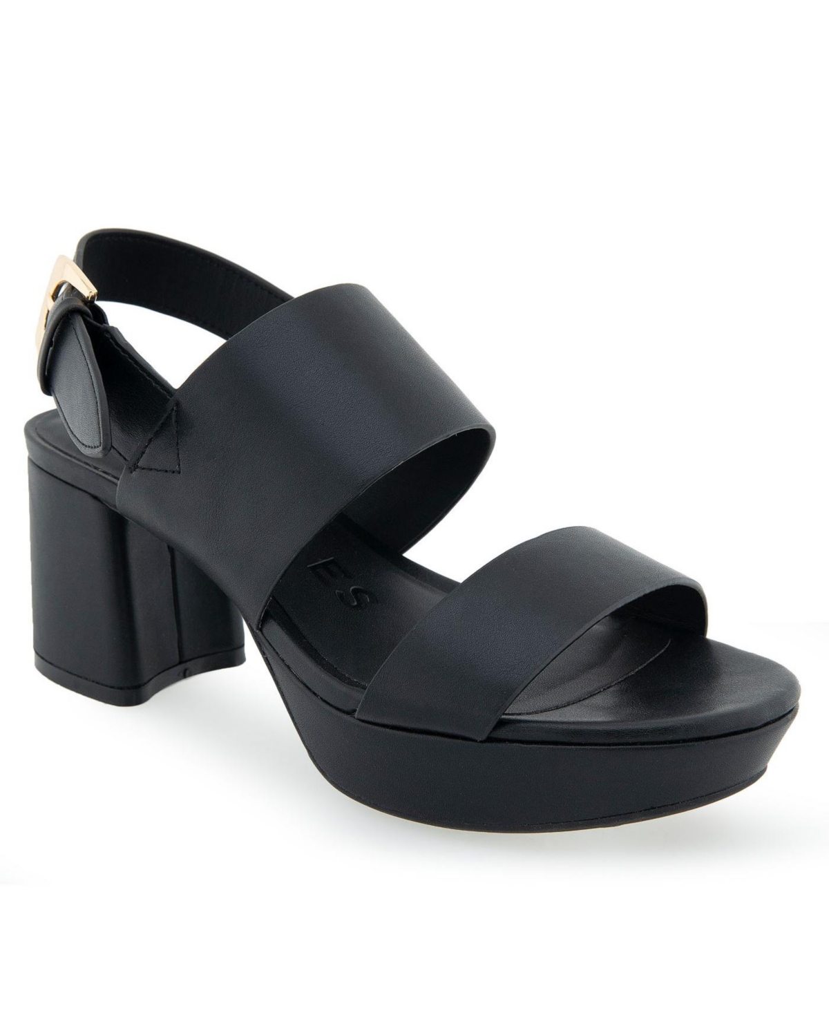 Shop Aerosoles Women's Camilia Pump Heel Sandals In Black Polyurethane