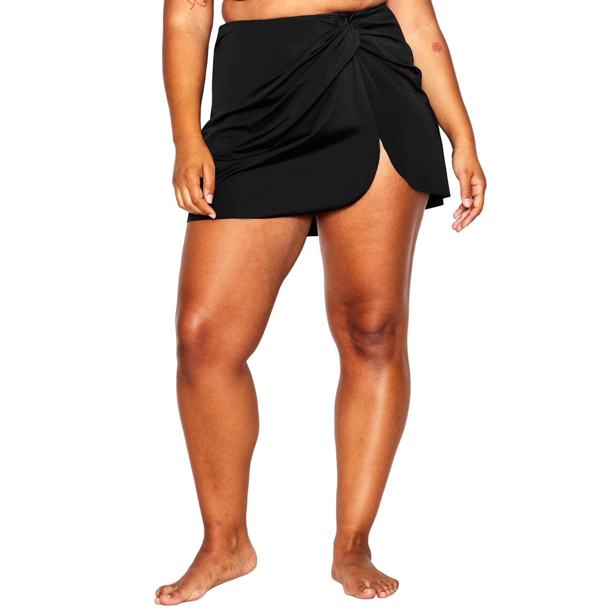 Plus Size Azores Bikini Skirt - Black