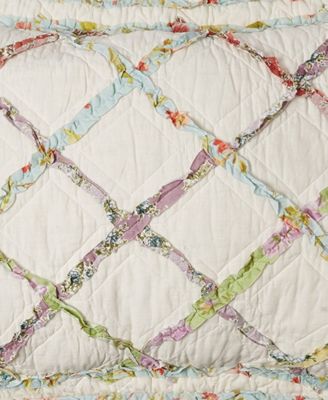 Ruffle Garden Appliqued Diamond Cotton Sham, Standard