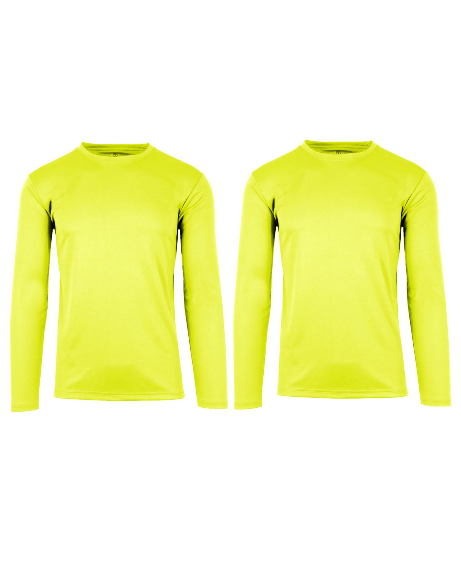 Men's Long Sleeve Moisture-Wicking Performance Crew Neck Tee -2 Pack