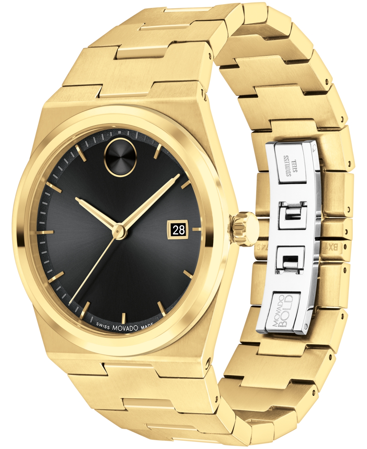 Shop Movado Men's Quest Swiss Quartz Ionic Gold Pvd Steel 40mm Watch In Gold-tone