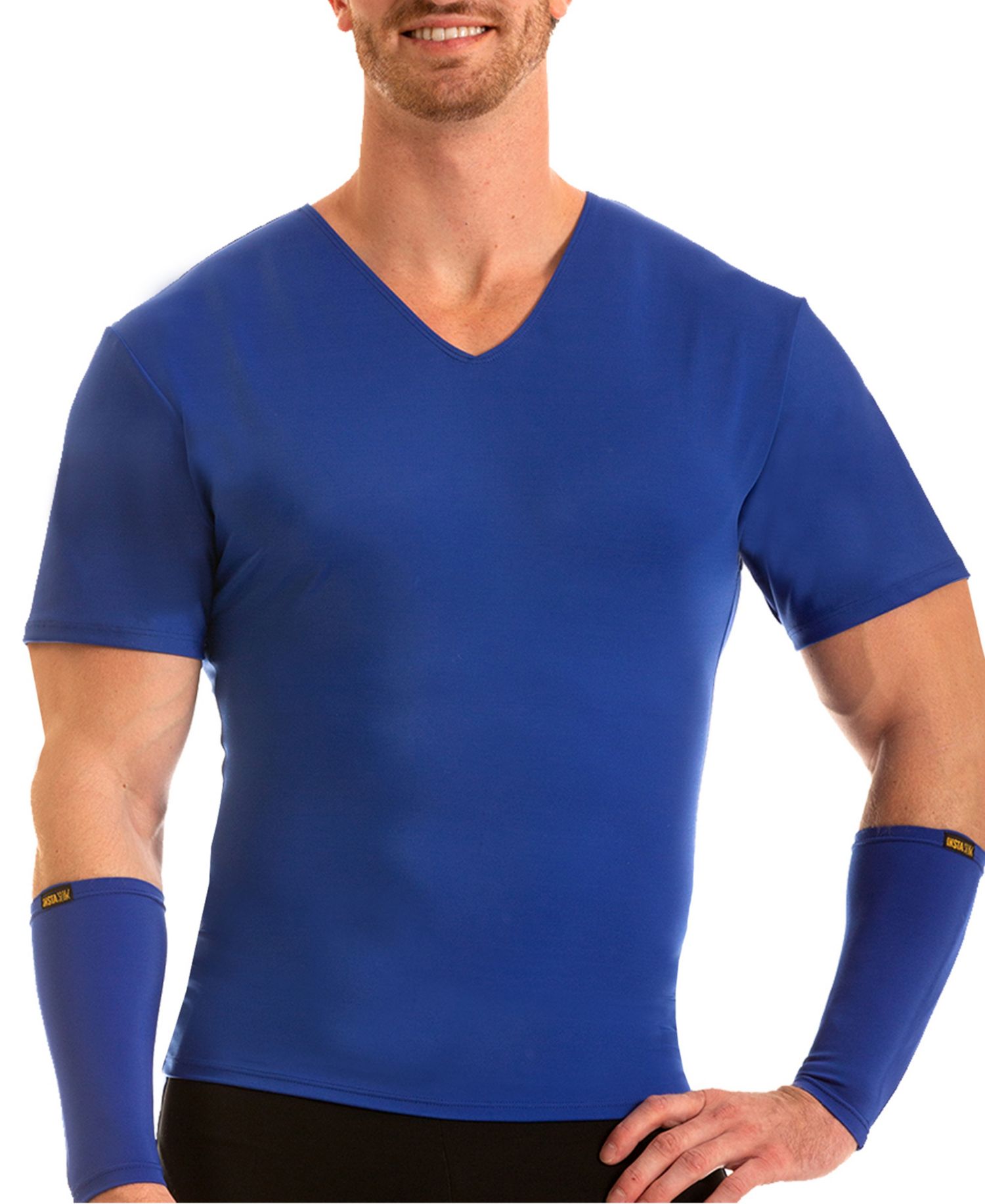 Men's Big & Tall Compression Activewear Short Sleeve V-Neck T-shirt