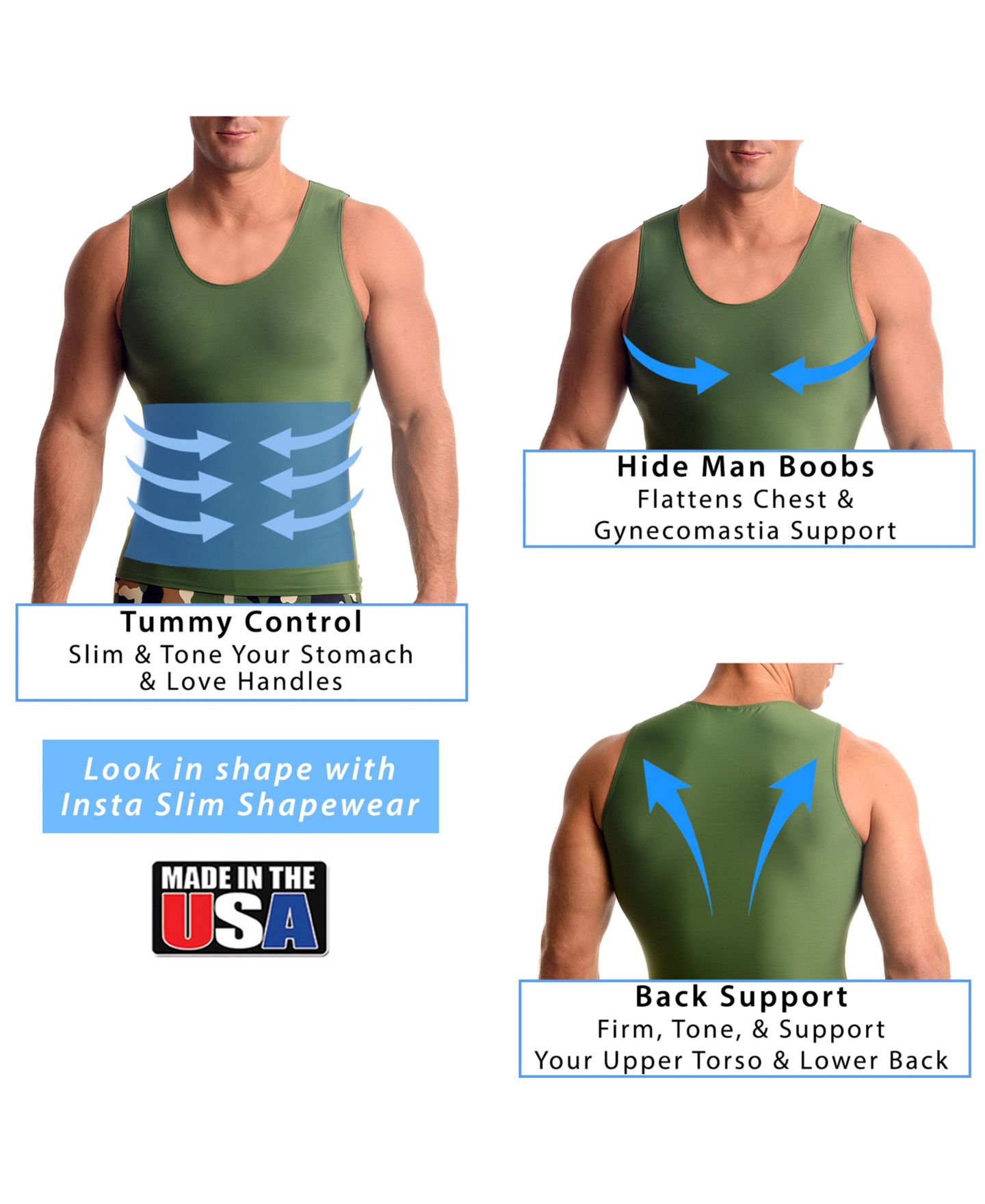 Мужской топ Instaslim Big & Tall Compression Activewear Muscle Tank Top, цвет: Серый — фото 8