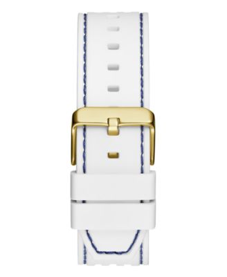 Men's Multi-Function White Silicone Watch, 44mm