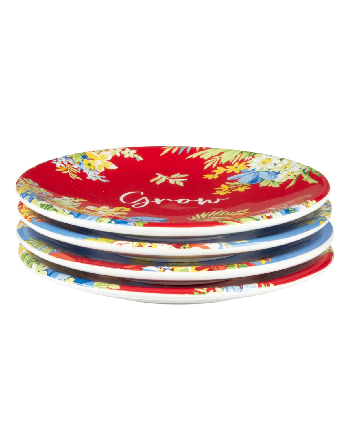 Certified International Blossom Set of 4 Canape Plates