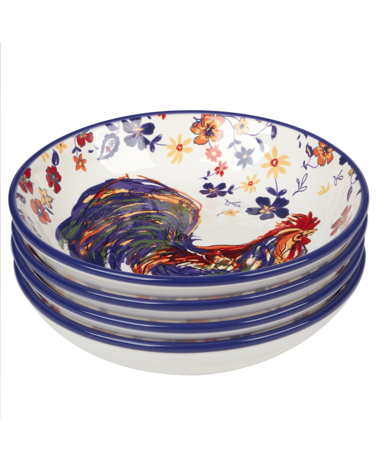 Certified International Morning Rooster Set of 4 Soup Bowls